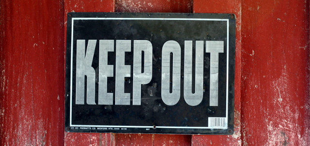 Keep out sign: An LSP's tools can stipulate what words the translators are forbidden from using.