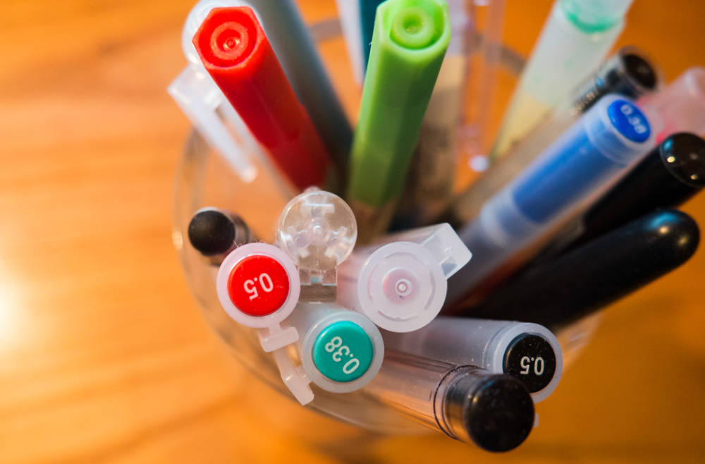 Pens on Desk