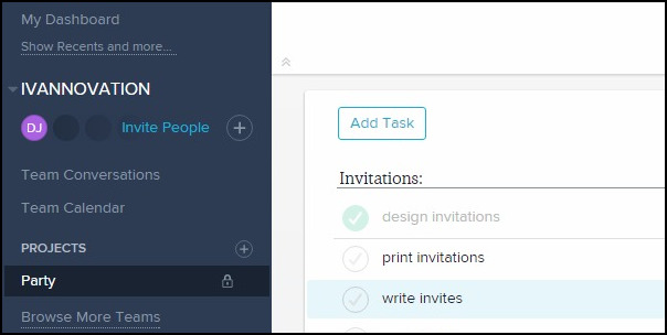 Asana projects and tasks