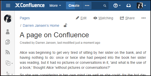 A page on Confluence