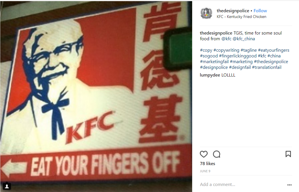 translation fails in advertising KFC Slogan translation in China
