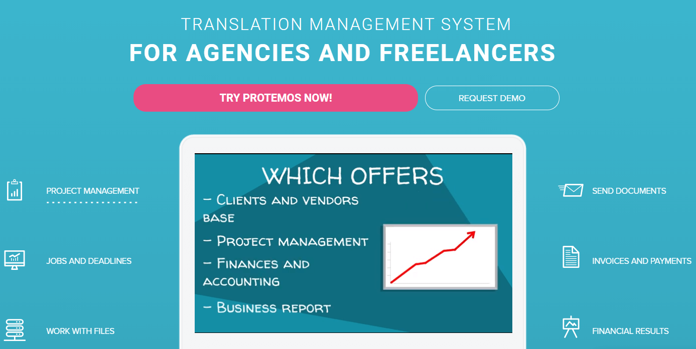Protemos system to manage translation business and projects