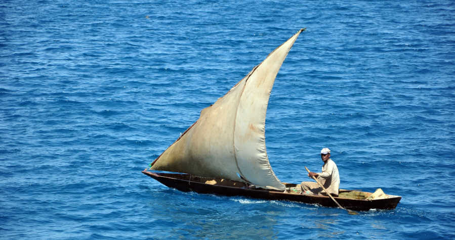 boat in blue sea learn Swahili