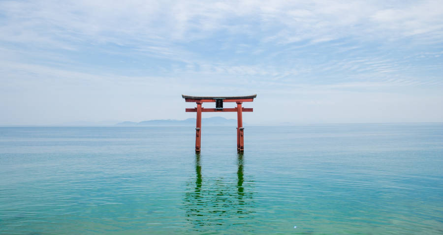 Japan gate in water
