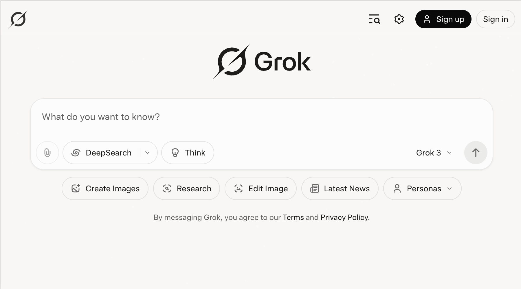Grok AI Chatbot UI
